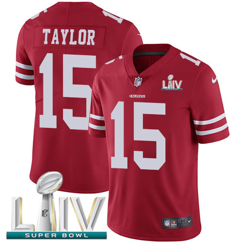 San Francisco 49ers Nike 15 Trent Taylor Red Super Bowl LIV 2020 Team Color Men Stitched NFL Vapor Untouchable Limited Jersey